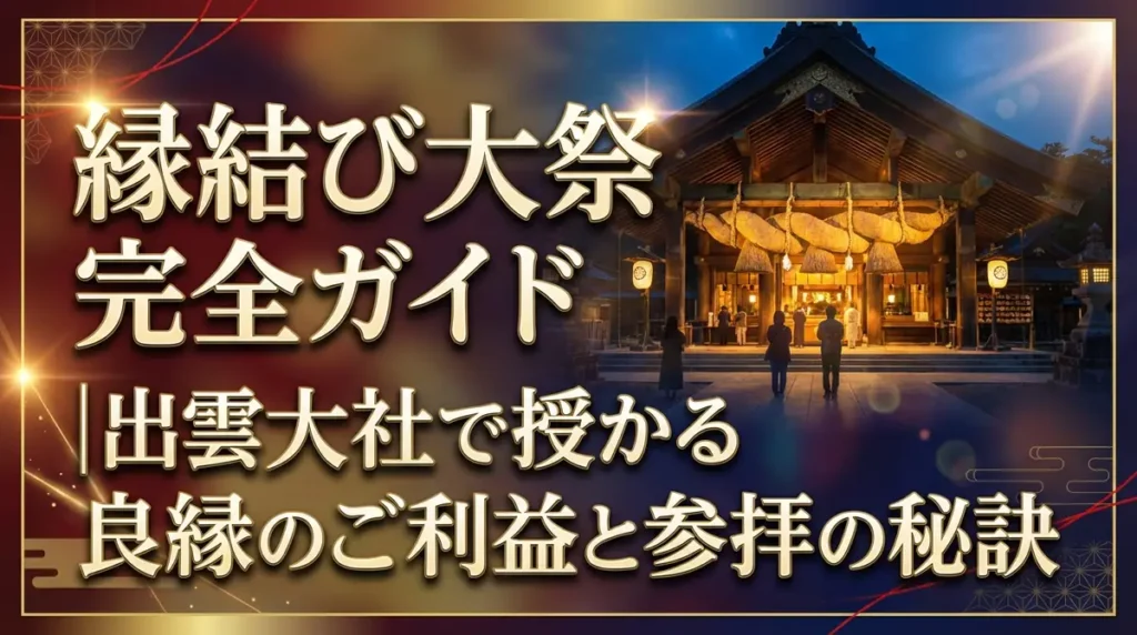 縁結び大祭完全ガイド｜出雲大社で授かる良縁のご利益と参拝の秘訣