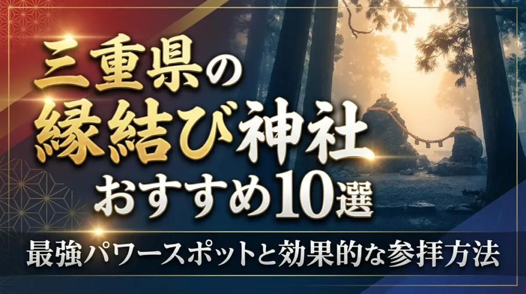 三重県の縁結び神社おすすめ10選｜最強パワースポットと効果的な参拝方法