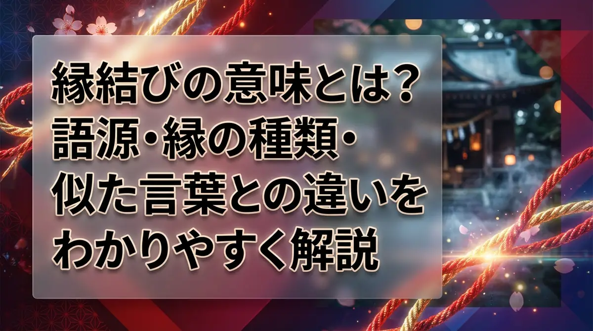 縁結びの意味とは？語源・縁の種類・似た言葉との違いをわかりやすく解説