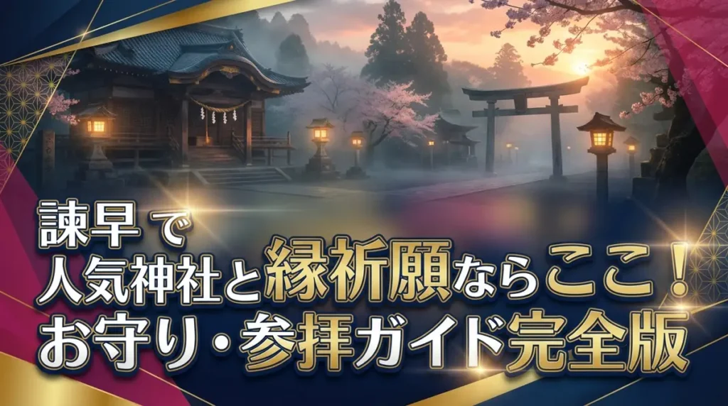 諫早で縁結び祈願ならここ！人気神社とお守り・参拝ガイド完全版