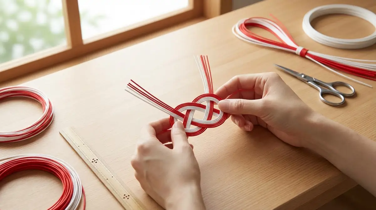 縁結び水引の作り方｜初心者向けあわじ結びの手順