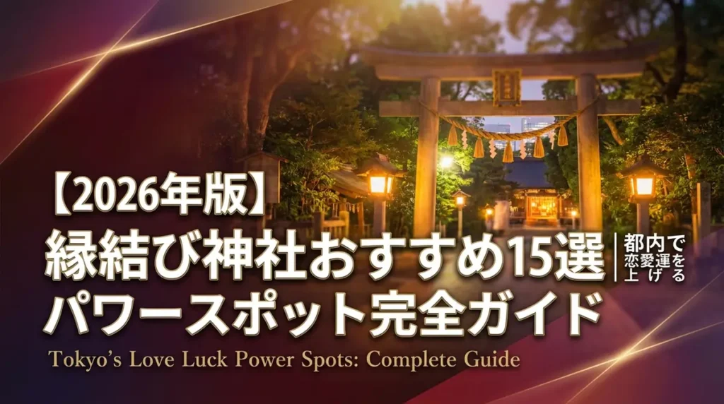 【2026年版】縁結び神社おすすめ15選｜都内で恋愛運を上げるパワースポット完全ガイド
